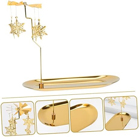 Exquisite Snowflake Candle Holder Rotating Gold Scented Tray