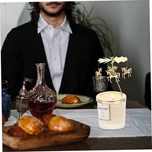 Aromatherapy Candle Holder for Tea Lights Unique Gold Spinner Design