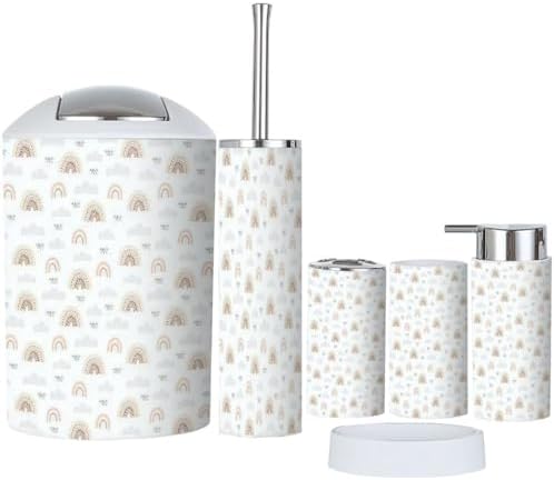Rainbow Heart Bathroom Accessory Set 6 Piece
