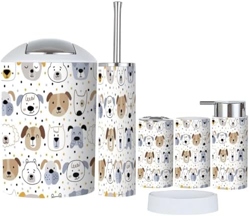 Sturdy Scandinavian Bathroom Set for Kids 6 Piece Childish Design with SoftOTH