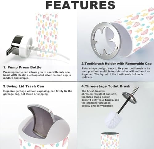 Funny Hearts Bathroom Accessory Set 6 Piece