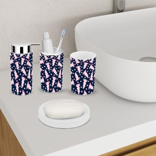 Cute Cartoon Axolotl Bathroom Accessory Set