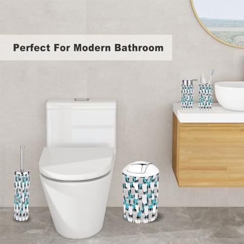 6-Piece Funny Penguins Pattern Toothbrush Soap Organizer Set