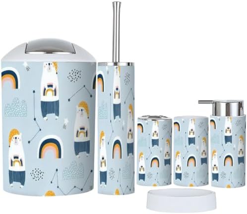 6-Piece Se identificativo Rainbow Stars Clouds