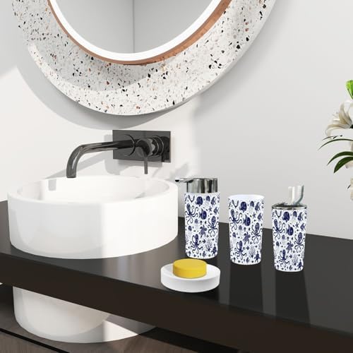 Bathroom Accessories 6-Piece Boho Underwater Animals Set