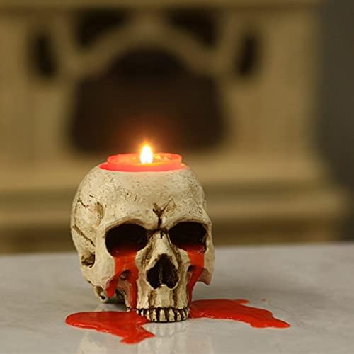 BENEKIY Retro Skull Candle Holder Handmade