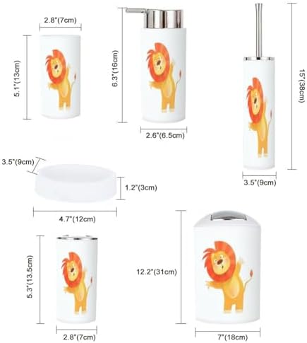 Cute Baby Lion Bathroom Accessory Set 6 Piece 1