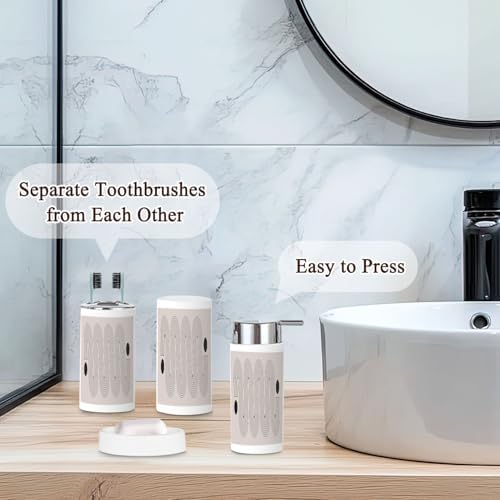 6-Piece Boho Bathroom Set Geometric Handmade Design