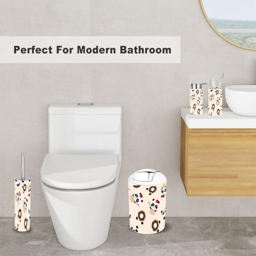 6-Piece Cute Panda Bathroom Organizer Set for Adults and Kids