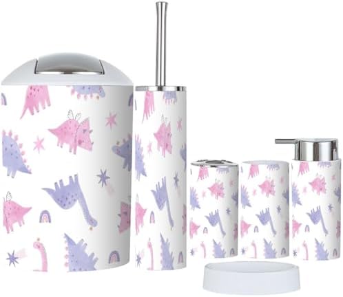 BATH ACCESSORY SET 6 PIECE BOHO CUTE DINO Lesson for Baby Girls