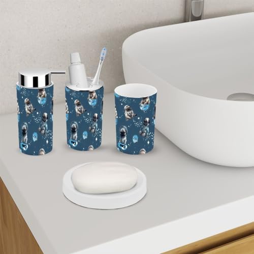 Bathroom Accessory Set for Kids Space Universe Cute Astronauts Accessories