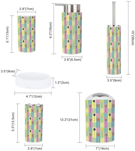 6-Piece Bath Accessories Set with Lollipop Design for Efficient Organizing
