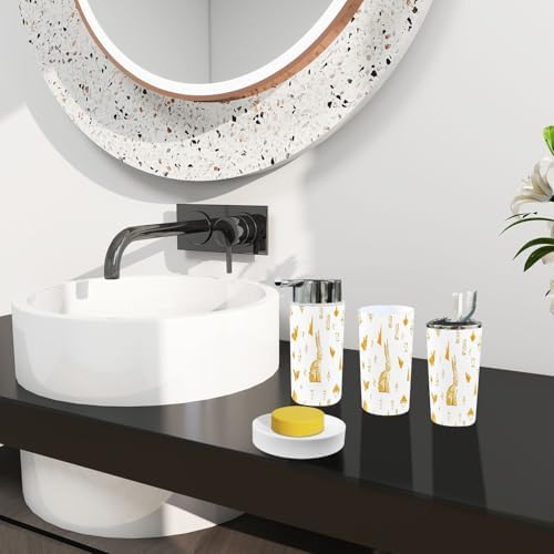 Stylish Boho Bathroom Accessory Set with 6 Essential Pieces