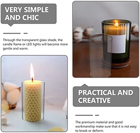 4pc Glass Candle Shade hurricane resistant