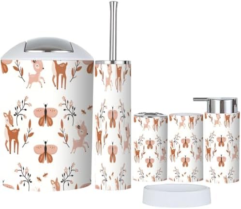 6-Piece Bathroom Set Animal Design Durable Stylish Perfect for Daily Use