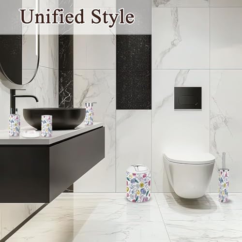 6 Piece Bathroom Accessories Set - Boho Style