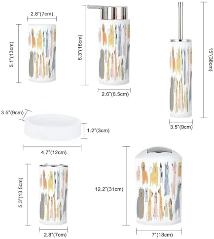Cute Dogs Bathroom Accessory Set 6 Piece