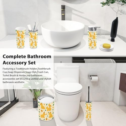 Boho Capybara Bathroom Accessory Set 6 Piece 1