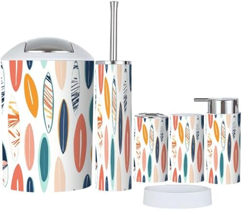 6-Piece Boho Style Bathroom Set with Summer Trend