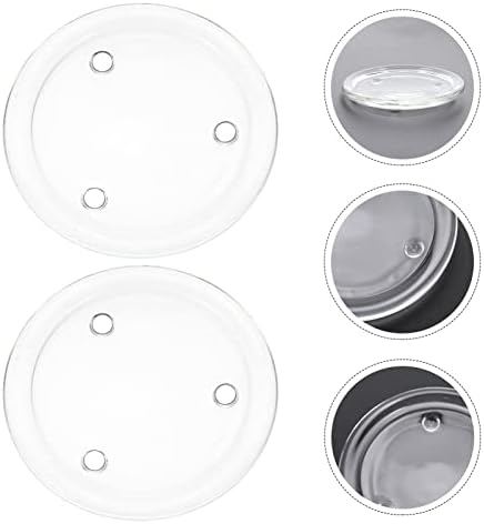 LIFKOME 2pcs Round Glass Candle Holder Set