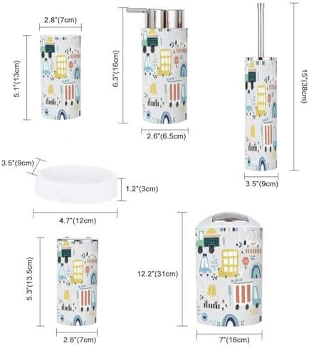 Bathroom Accessory Set Rainbow Road Design
