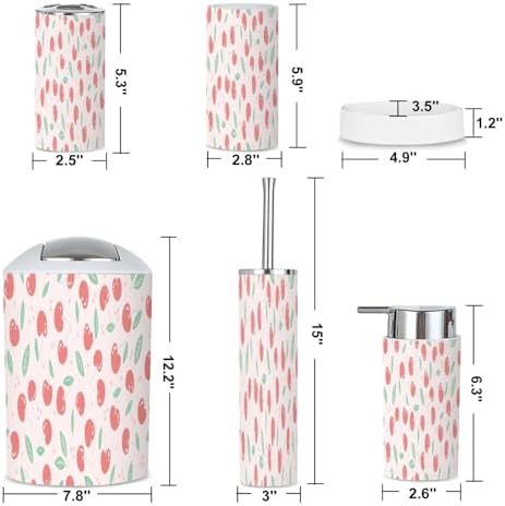 Bathroom Accessories Set Essential Pink Collection