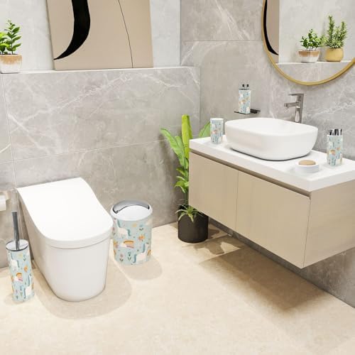 6-Piece Bathroom Accessories Set - Cute Flower Design for Modern Bathrooms