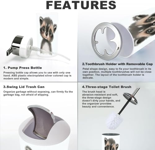 Stylish 6-Piece Bathroom Accessory Set for Home or Travel