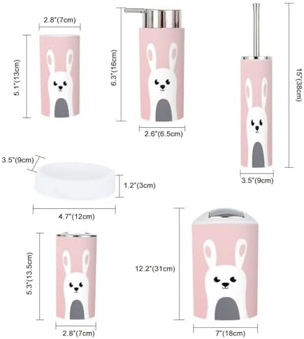 Durable 6-Piece Bathroom Accessories Set for Kids with Style