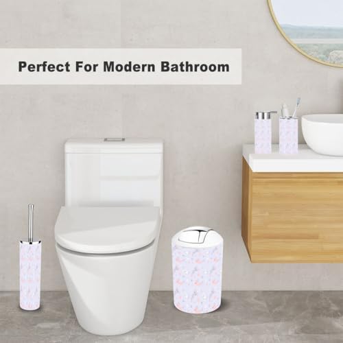 6-Piece Kids Bath Organizer Set with Cute Axolotl Design