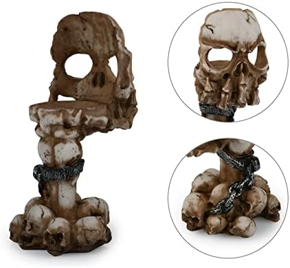 DistinctiveStyle Skull Candle Holder - Halloween Gothic Party Favor