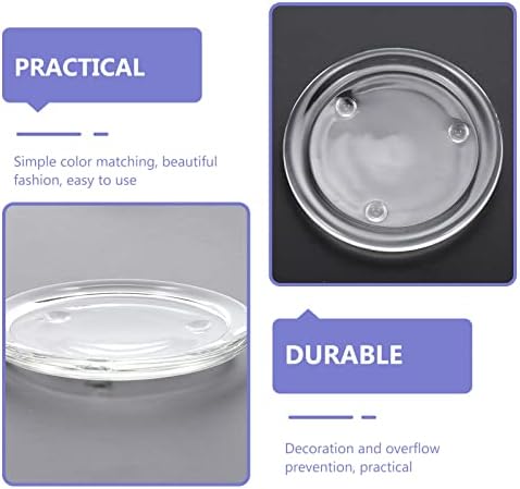 LIFKOME 2pcs Round Glass Candle Holder Set