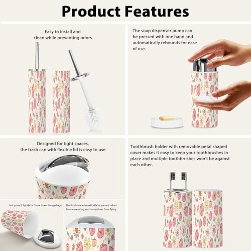 6-Piece Bathroom Set for Boho Style Tiles Accessories