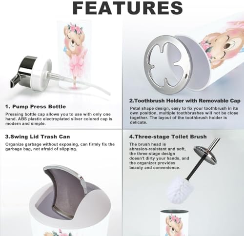 XNGJEMVWXO 6-Piece compact bathroom Accessory Set for Easy Living