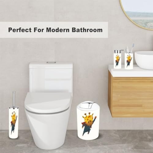 6-Piece Bathroom Accessory Set with Giraffe Design