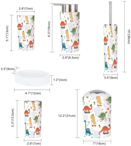 6-Piece Boho Dinosaur Bathroom Accessories Set for Kids