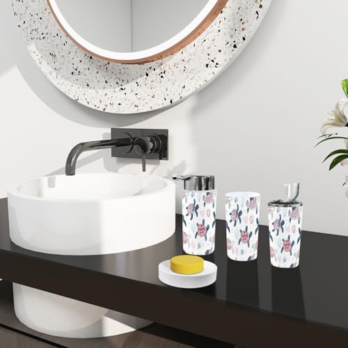Bathroom Accessory Set 6 Piece Boho Seamless Pattern for Kids