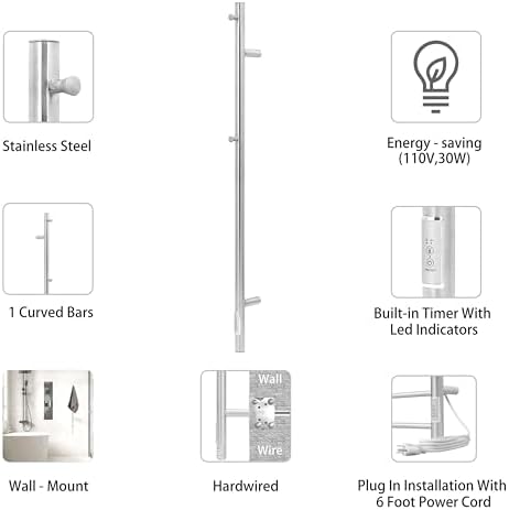 KEG Instantly heats wall-mounted towel warmer elegant durable