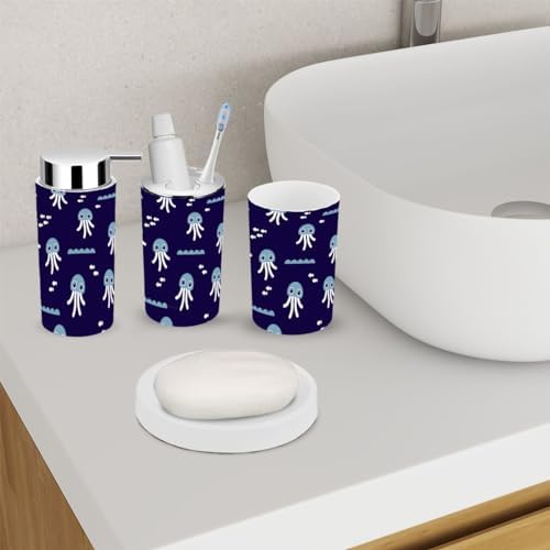 6-Piece Retro Jelly Fish Bath Accessories Set