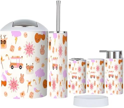 Bathroom Retro 70s 6-Piece Set Nostalgic