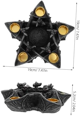 Gothic Bat Resin Candlestick Holder Halloween Decor