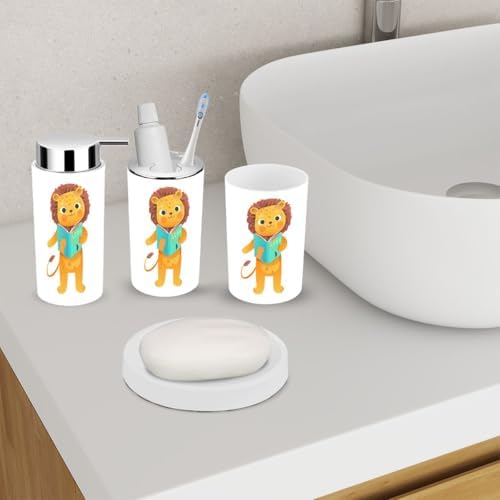 Cute Baby Lion Kids Bathroom Accessory Set