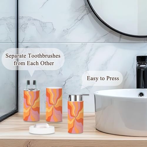 Hippie Boho Retro 6-Piece Bathroom Accessory Set