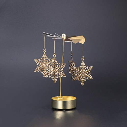 Romantic Rotating Snowflake Candlestick Holder