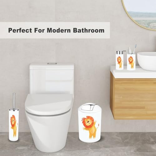 Cute Baby Lion Bathroom Accessory Set 6 Piece 1