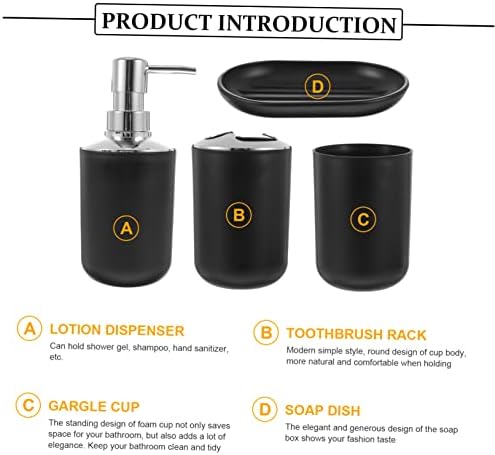 BUGUUYO Black Bathroom Accessory Set 4pc
