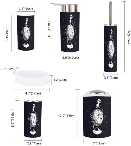 6-Piece Essential Bathroom Accessories Set for Home - Cute Astronaut Design