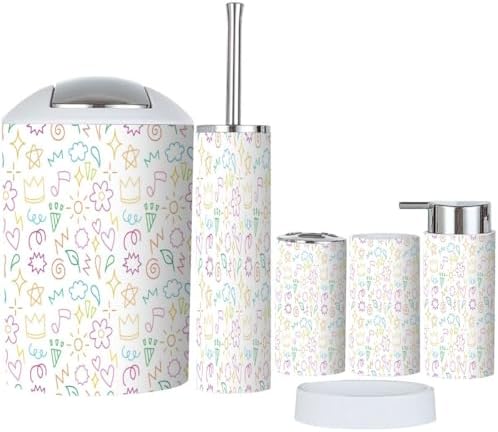 Stylish Six-Piece Durable Bathroom Accessories Set