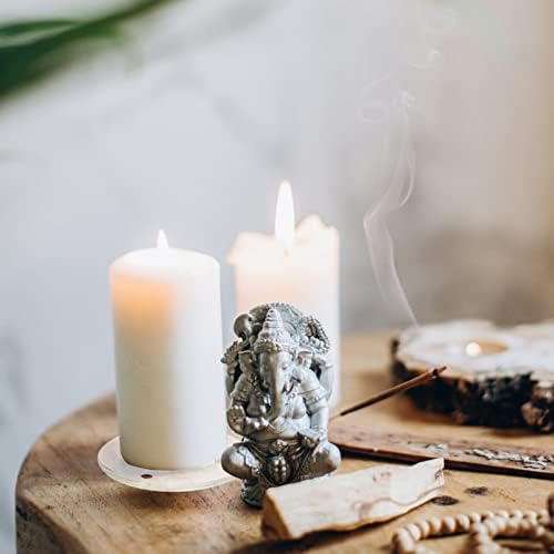 LIFKOME 2pcs Round Glass Candle Holder Set