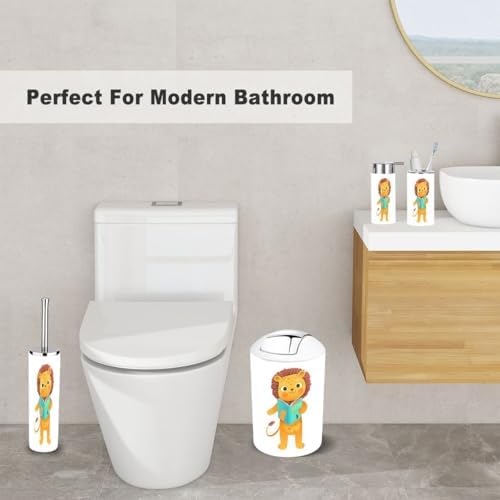 Cute Baby Lion Kids Bathroom Accessory Set